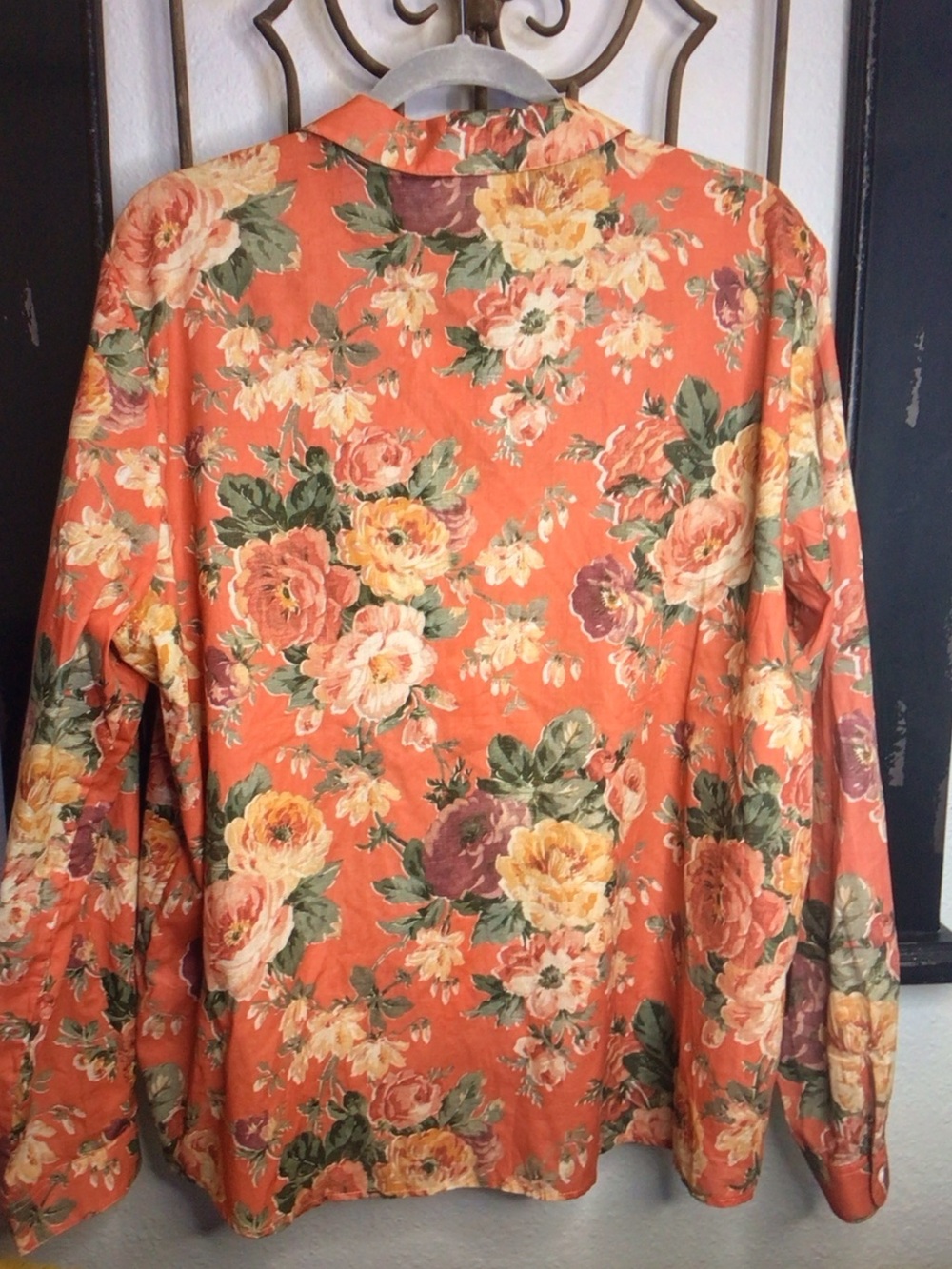 Sezane Orange Floral Button-Up Blouse - Picture 5 of 7